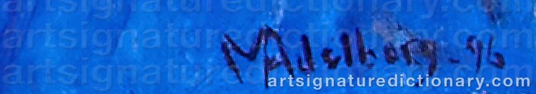 Authentic signature by Margaretha ADELBORG on artwork
