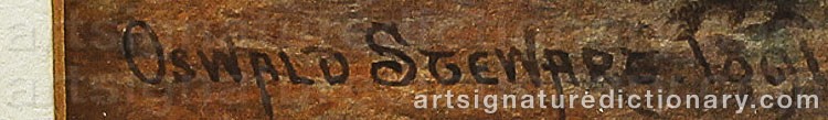 Authentic signature by Oswald STEWART on  artwork