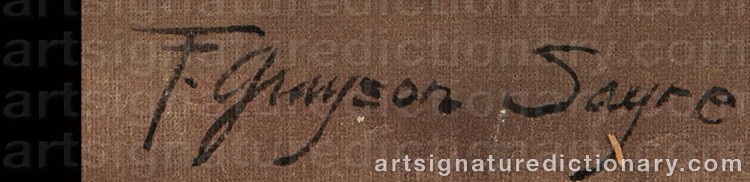 Authentic signature by Fred Grayson SAYRE on Painting/Watercolour artwork