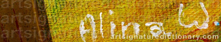 Authentic signature by Alina ‘Alina W’ WITWITZKA on artwork