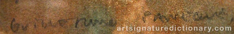Authentic signature by Guillermo PANEQUE on artwork