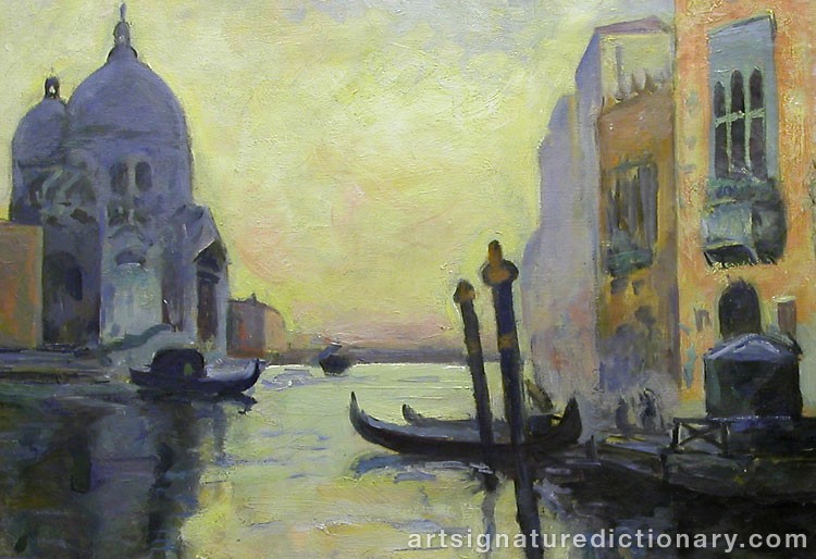 Close-up details showing Frits THAULOW signature forgery characteristics