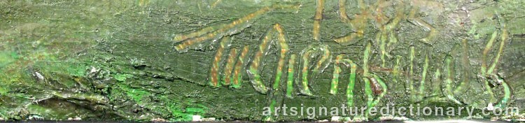Authentic signature by Anatoly SLEPYSHEV on artwork