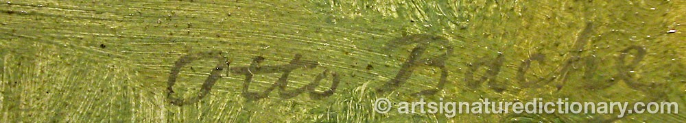 Authentic signature by Otto BACHE on artwork