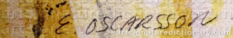 Authentic signature by Elisabet OSCARSSON on artwork