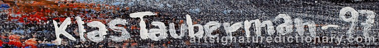 Authentic signature by Klas TAUBERMAN on Painting/Watercolour artwork