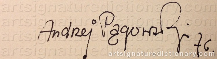 Authentic signature by Andrzej PAGOWSKI on  artwork