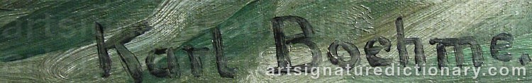 Authentic signature by Karl Theodor BOEHME on  artwork