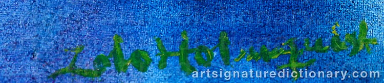 Authentic signature by Lolo HOLMQUIST on Painting/Watercolour artwork