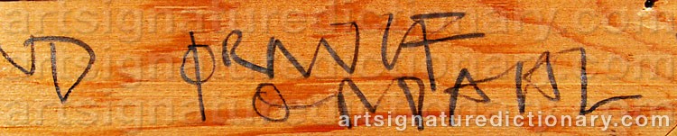 Authentic signature by Ørnulf OPDAHL on  artwork