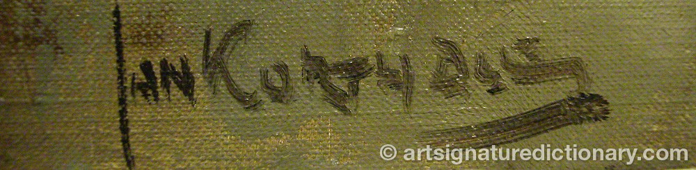 Authentic signature by Jan KORTHALS on  artwork
