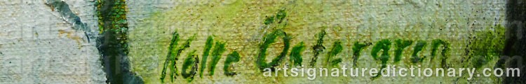 Authentic signature by Kalle ÖSTERGREN on  artwork