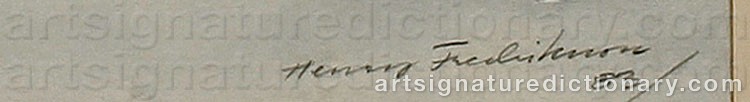 Authentic signature by Henry FREDRIKSSON on  artwork