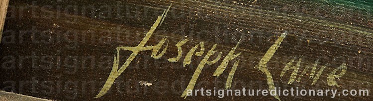 Authentic signature by Joseph LANE on  artwork