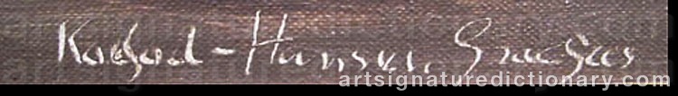 Authentic signature by Mark Osman CURTIS on artwork