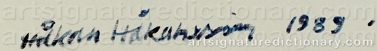 Authentic signature by Håkan HÅKANSSON on artwork