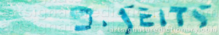 Authentic signature by Johann SEITS on  artwork
