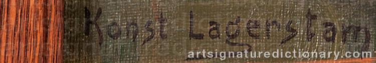 Authentic signature by Konstantin LAGERSSTAM on  artwork
