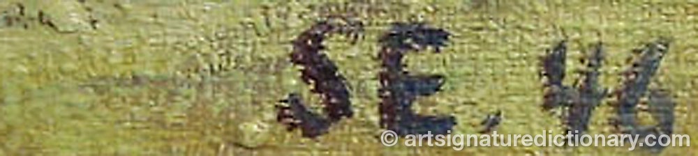 Authentic signature by Svend Arne ENGELUND on  artwork