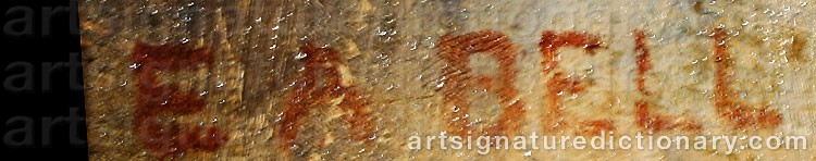 Authentic signature by Edward A. BELL on  artwork