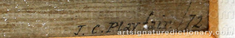 Authentic signature by James Charles PLAYFAIR on  artwork