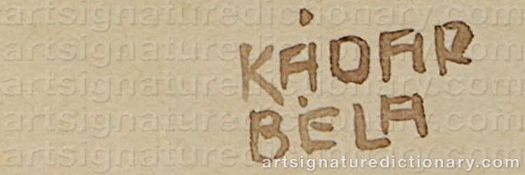 Signature by Béla KÁDÁR