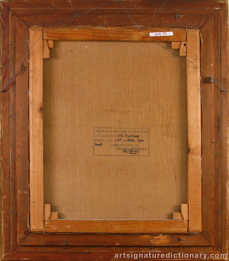 Close-up details showing Olle HJORTZBERG signature forgery characteristics