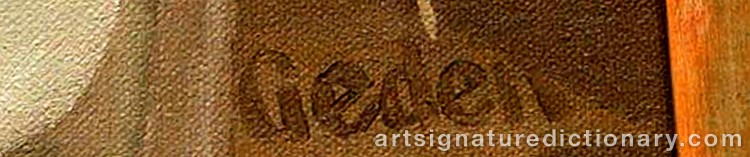 Authentic signature by Dennis GEDEN on Painting/Watercolour artwork