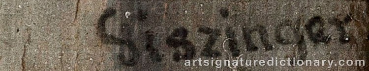 Authentic signature by Imre GISZINGER on Painting/Watercolour artwork