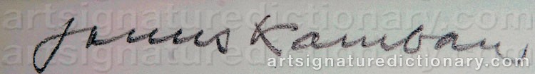Authentic signature by Janus KAMBAN on  artwork