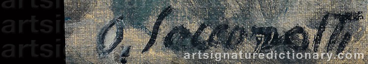 Authentic signature by Oscar SACCOROTTI on artwork