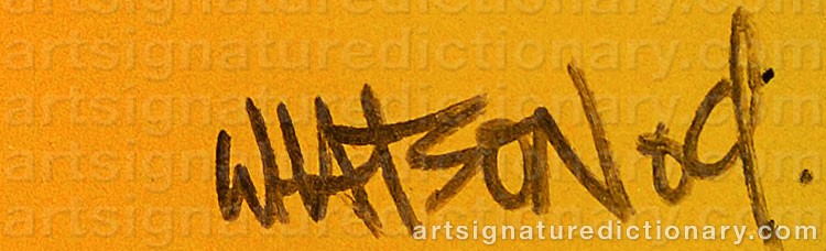 Authentic signature by Martin WHATSON on  artwork