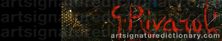 Authentic signature by Giuseppe RIVAROLI on  artwork