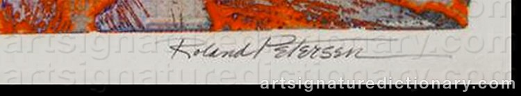 Authentic signature by Roland PETERSEN on  artwork