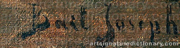 Authentic signature by Joseph BAIL on  artwork