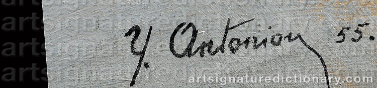 Authentic signature by Yvonne ANTONIOU-ÖHLUND on  artwork