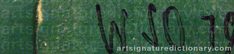 Authentic signature by Wiliam SKOTTE OLSEN on artwork