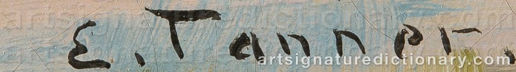 Authentic signature by Eino TANNER on Painting/Watercolour artwork