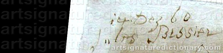 Authentic signature by Julius Heinrich BISSIER on  artwork