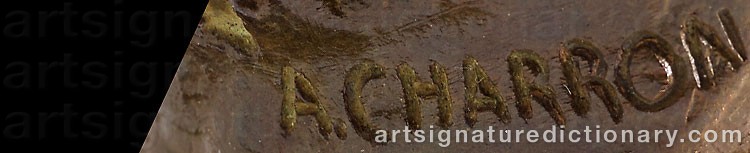 Authentic signature by Alfred Joseph CHARRON on  artwork