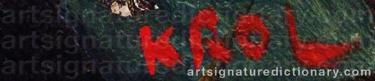 Authentic signature by Abraham KROL on Painting/Watercolour artwork