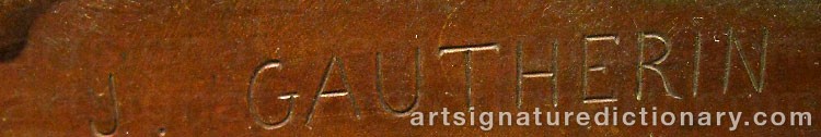 Authentic signature by Jean GAUTHERIN on  artwork