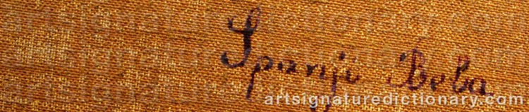 Authentic signature by Bella Von SPANYI on  artwork