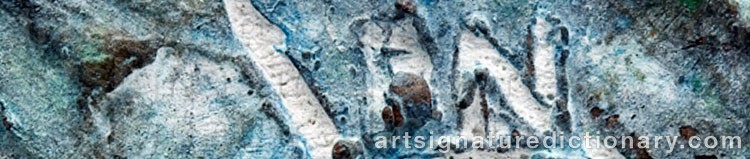 Authentic signature by Pirkko NUKARI on artwork
