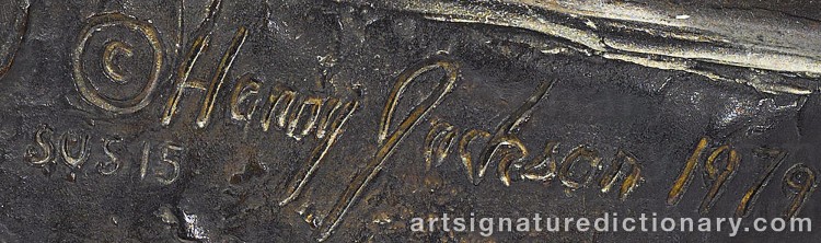 Authentic signature by Harry JACKSON on Sculpture artwork