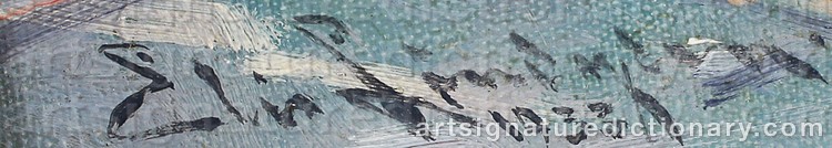 Authentic signature by Elis LINDGREN on Painting/Watercolour artwork