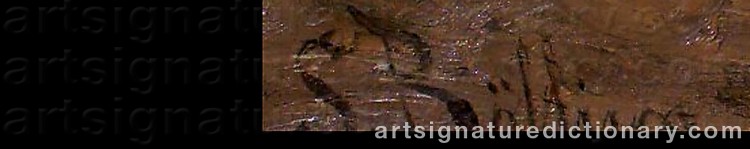 Authentic signature by Sigrid BØLLING on Painting/Watercolour artwork