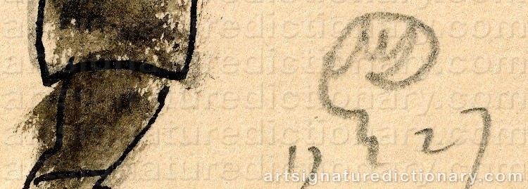 Signature by Mstislav Valerianovich DOBUZHINSKY