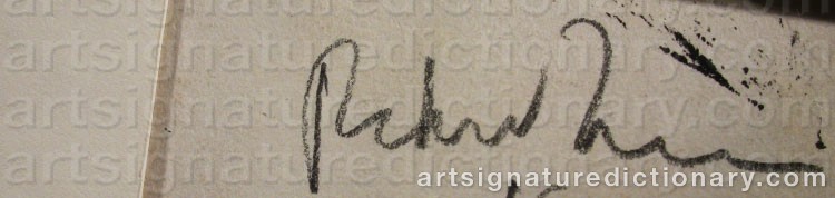 Authentic signature by Richard NONAS on artwork