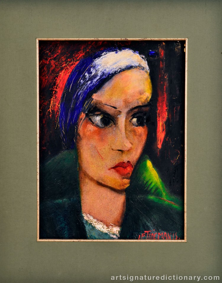 Close-up details showing Janis Ferdinands TIDEMANIS signature forgery characteristics